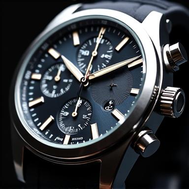 A detailed chronograph watch with multiple sub-dials